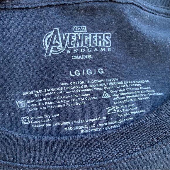 Avengers End game cast t-shirt Men's LG Black - Picture 5 of 5